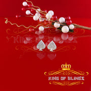 King Of Bling's 925 Sterling Silver White 0.25ct Diamond For Women's / Men's Stud Heart Earring KING OF BLINGS