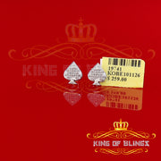 King Of Bling's 925 Sterling Silver White 0.10ct Diamond For Women's / Men's Stud Heart Earring KING OF BLINGS