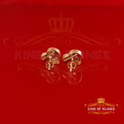 King of Blings-Aretes Para Hombre Heart 925 Yellow Silver 0.33ct Diamond Women's /Men Earrings KING OF BLINGS