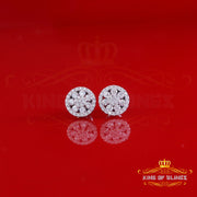King of Bling's New 0.66ct VVS 'D' Moissanite Men's/Womens 925 Silver White FLoral Stud Earrings KING OF BLINGS