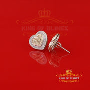 King of Blings-Aretes Para Hombre Heart 925 Yellow Silver 0.30ct Diamond Women's /Men's Earring KING OF BLINGS
