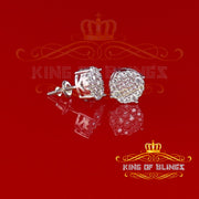 King of Blings- 925 White Silver Screw Back 1.44ct Cubic Zirconia Round Earrings For Ladies KING OF BLINGS