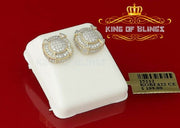 King of Bling's 925 Yellow Sterling Silver 1.46ct Cubic Zirconia Hip Hop Round Ladies Earrings KING OF BLINGS