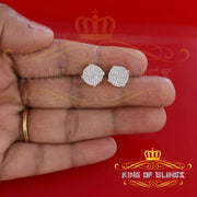 King of Bling's 925 Yellow Sterling Silver 0.90ct Cubic Zirconia Hip Hop Round Women's Earrings KING OF BLINGS