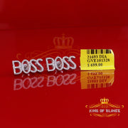 King Of Bling's BOSS Women's Stud Earrings with 0.33 Ct Natural Diamonds in White 925 Silver KING OF BLINGS