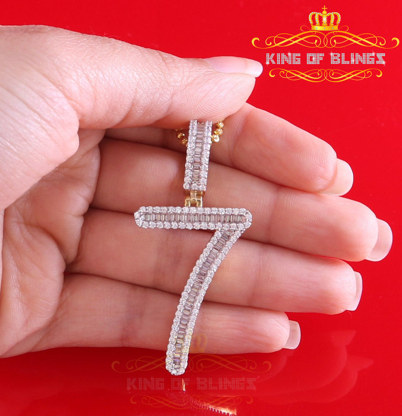 Yellow Bugutte Initial All Alphabet Sterling Silver Pendant with Cubic Zirconia