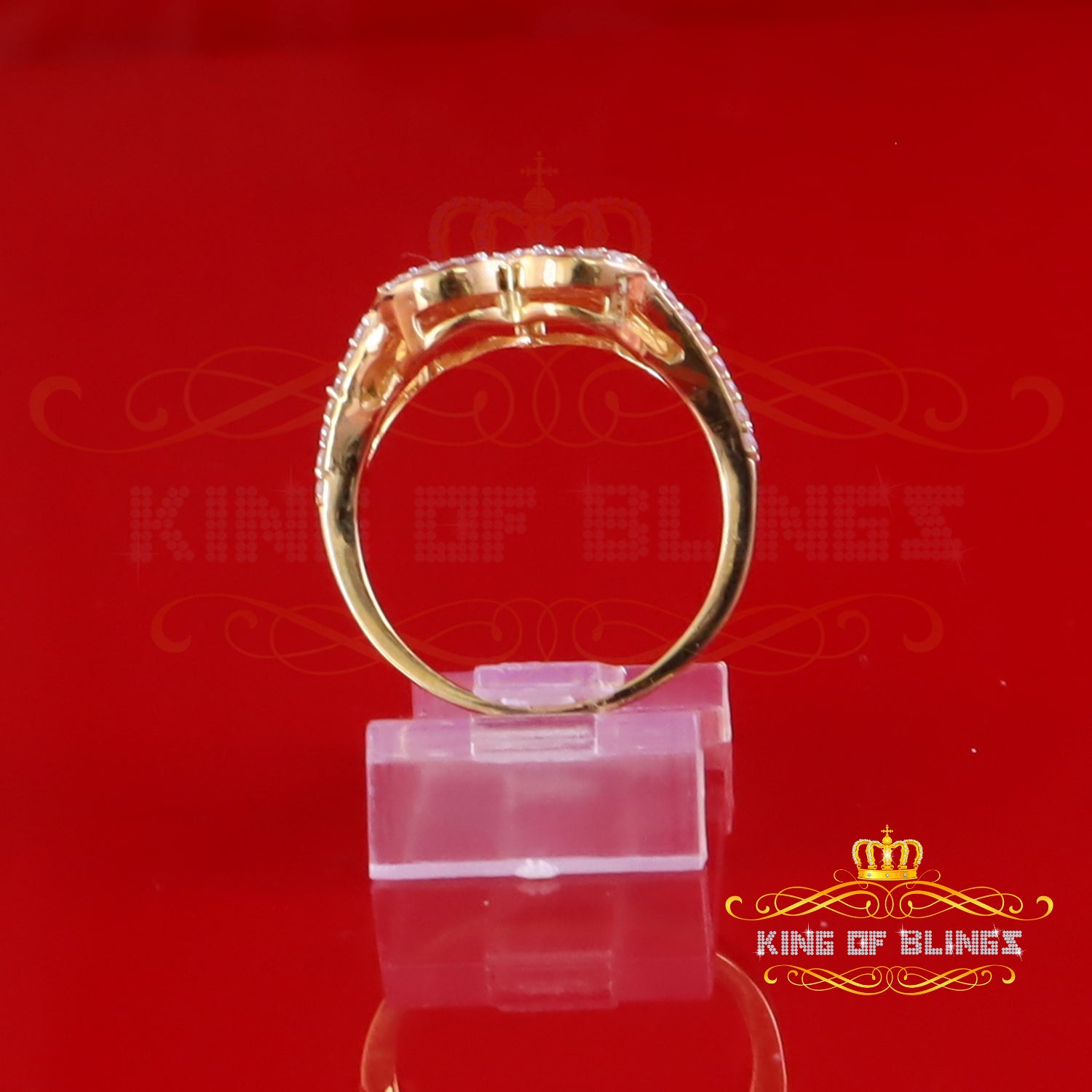King of Bling's 1.00ct Women Moissanite Mom Yellow Heart Child feet VVS D 925 Silver RingSz 8 King of Blings