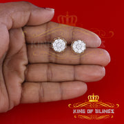 King of Bling's 3.28ct Cubic Zirconia 925 Yellow Silver Women's & Men's Hip Hop Flower Earrings KING OF BLINGS