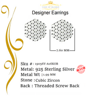 King of Bling's 925 Yellow Silver Hip Hop 0.74ct Cubic Zirconia Women's & Men's Hexagon Earrings KING OF BLINGS