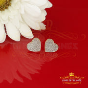 King of Blings-Aretes Para Hombre Heart 925 Yellow Silver 0.50ct Diamond Ladies /Men's Earrings KING OF BLINGS