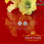 King of Blings-925 Sterling Silver Yellow 0.10ct Diamond For Women's / Men's Stud Heart Earring KING OF BLINGS