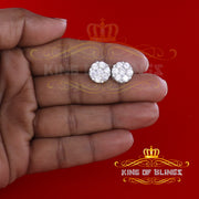 King of Blings- White 925 Sterling Silver 4.83ct Cubic Zirconia Women's & Men's Round Earrings KING OF BLINGS