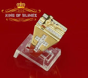 King Of Bling's Jesus Design Yellow Cubic Zirconia 0.45ct Men's Adjustable Ring From SZ 9 to 11 KING OF BLINGS
