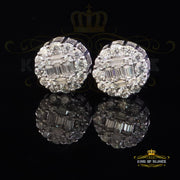 King of Bling's Men's/Womens 925 Silver White 1.50ct VVS 'D' Moissanite Round Stud Earrings King of Blings
