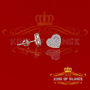 King of Blings-Aretes Para Hombre Heart 925 Yellow Silver 0.25ct Diamond Men & Women Earrings KING OF BLINGS