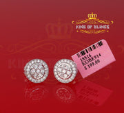 King of Blings- Aretes Para Hombre 925 White Silver 1.78ct Cubic Zirconia Round Women's Earrings KING OF BLINGS