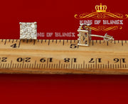 King of Blings- Hip Hop 925 White Silver 1.68ct Cubic Zirconia Women's / Men's Square Earrings KING OF BLINGS