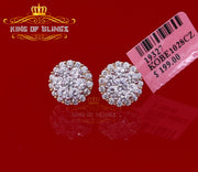 King of Bling's Aretes Para Hombre 925 Yellow Silver 2.53ct Cubic Zirconia Round Women's Earring KING OF BLINGS