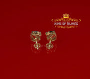 King of Bling's Aretes Para Hombre 925 Yellow Silver 0.66ct Cubic Zirconia Round Women's Earring KING OF BLINGS
