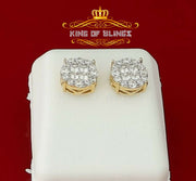 King of Bling's 925 Yellow Silver 0.96ct Cubic Zirconia Women's & Men's Hip Hop Flower Earrings KING OF BLINGS