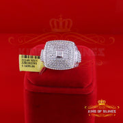 King Of Bling's Real 0.81ct Micro Pave Diamond Big Look 925 White Silver Ring Size 11 for Mens King of Blings