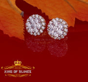 King of Bling's Aretes Para Hombre 925 Yellow Silver 1.49ct Cubic Zirconia Floral Women Earrings KING OF BLINGS