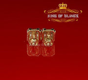 King of Bling's Mens 1.26ct Square Yellow 925 Sterling Silver ScrewBack Hip Hop CZ Stud Earring KING OF BLINGS