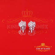 King of Bling's Men's/Womens 925 Silver White 1.50 ct VVS 'D' Moissanite Round Stud Earrings KING OF BLINGS