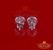 King of Blings- 1.72ct Cubic Zirconia 925 White Sterling Silver Women's Hip Hop Round Earrings KING OF BLINGS