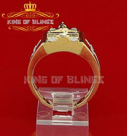 King Of Bling's Jesus Design Yellow Cubic Zirconia 0.45ct Men's Adjustable Ring From SZ 9 to 11 KING OF BLINGS