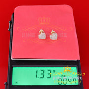 King of Blings-Aretes Para Hombre Heart 925 Yellow Silver 0.25ct Diamond Men & Women Earrings KING OF BLINGS