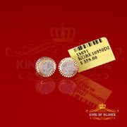0.10ct Diamond 925 Sterling Silver Yellow Round Earring For Men's / Women's KING OF BLINGS