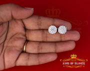 King of Bling's Aretes Para Hombre 925 Yellow Silver 2.3ct Cubic Zirconia Round Women's Earring KING OF BLINGS