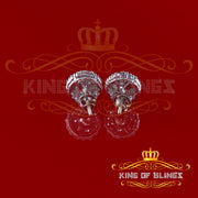 King of Blings- Aretes Para Hombre 925 White Silver 2.45ct Cubic Zirconia Round Women's Earring KING OF BLINGS