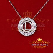 Woman's Necklace Circle Hollow Out Cubic Zirconia White Metal Letter Pendant KING OF BLINGS