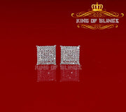 King of Bling's Aretes Para Hombre 925 Yellow Silver 0.96ct Cubic Zirconia Square Women Earring KING OF BLINGS