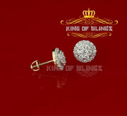 King of Bling's 925 Yellow Silver 1.96ct Cubic Zirconia Women's & Men's Hip Hop Round Earrings KING OF BLINGS
