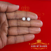 King of Blings- 925 White Silver Sterling 0.36ct Cubic Zirconia Hip Hop Floral Women's Earrings KING OF BLINGS