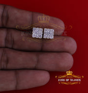 King of Bling's 925 Yellow 1.46ct Sterling Silver Cubic Zirconia Women's & Men's Square Earrings KING OF BLINGS