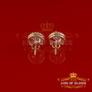 King of Bling's 925 Yellow Silver 4.42ct Cubic Zirconia Women's & Men's Hip Hop Round Earrings KING OF BLINGS
