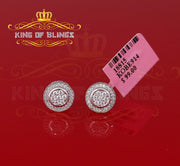 King of Blings- Aretes Para Hombre 925 White Silver 1.59ct Cubic Zirconia Round Women's Earrings KING OF BLINGS