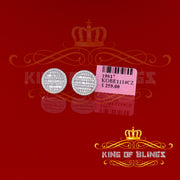 King of Blings- 0.68ct Cubic Zirconia 925 Sterling White Silver Round Men's & Women's Earrings KING OF BLINGS