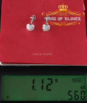 King of Blings- Aretes Para Hombre 925 White Silver 0.64ct Cubic Zirconia Round Women's Earrings KING OF BLINGS