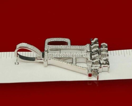 White 925 Sterling Silver "AP" Letter Necklace Pendant 2.61ct Cubic Zirconia Stone KING OF BLINGS