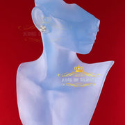 King of Bling's 925 Yellow 1.96ct Sterling Silver Cubic Zirconia Women's Hip Hop Round Earrings KING OF BLINGS