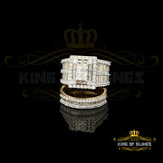 King Of Bling's Sterling Yellow Silver Square 5.00ct Cubic Zirconia Bridal Womens Ring Size 7.5 KING OF BLINGS