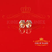 King  of Bling's Men's/Women's 925 Silver Yellow 0.25ct VVS 'D' Moissanite 7 Floral Stud Earrings KING OF BLINGS