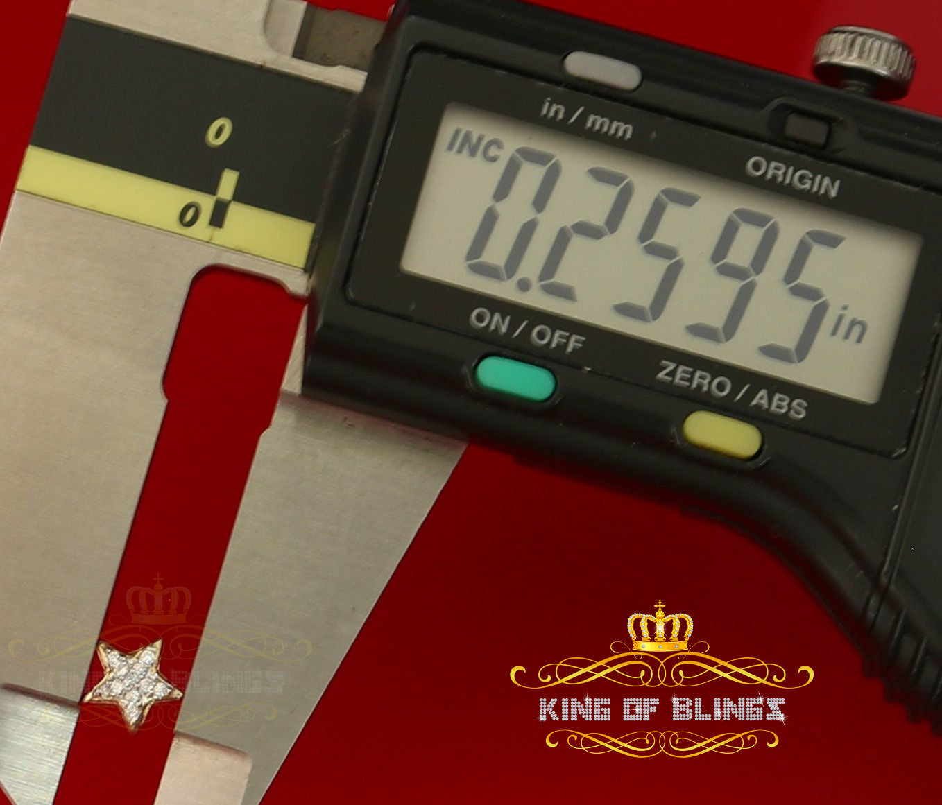 King of Bling's Hip Hop Yellow Silver Screw 0.22ct Cubic Zirconia Women's & Men's Star Earrings KING OF BLINGS