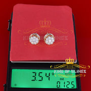 King of Bling's 2.02ct Cubic Zirconia 925 Yellow Silver Women's & Men's Hip Hop Flower Earrings KING OF BLINGS