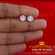 King of Bling's 925 Yellow Silver 1.28ct Cubic ZirconiaFashion Women's/ Men's Round Earrings KING OF BLINGS
